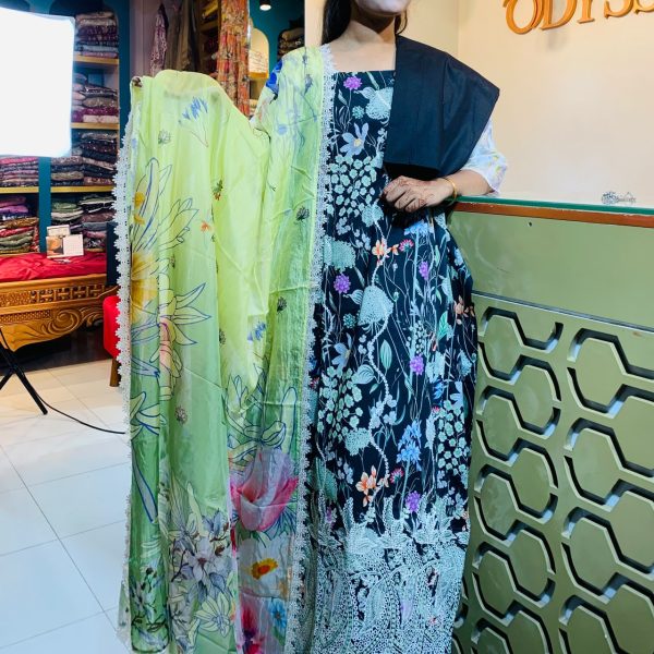 Abayan Unstitched 3-Piece AV-1980