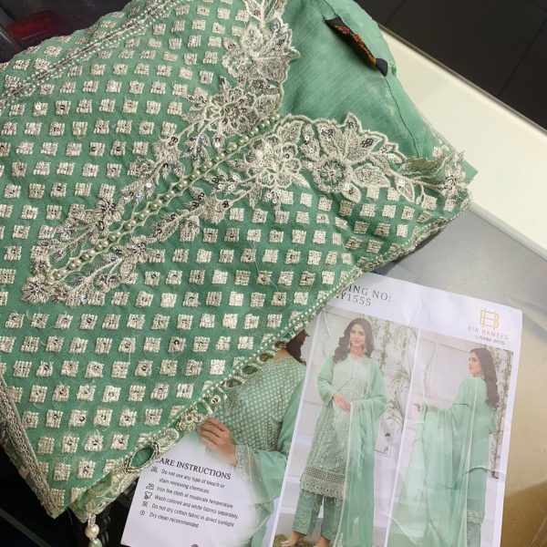 BIN HAMEED Lavish model Original Pakistani unstitched 3-Piece