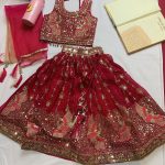 Original Indian Girls Lehenga Magenta design