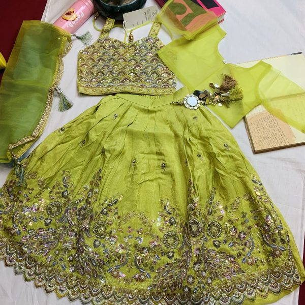 Original Indian Girls Lehenga Lemon design
